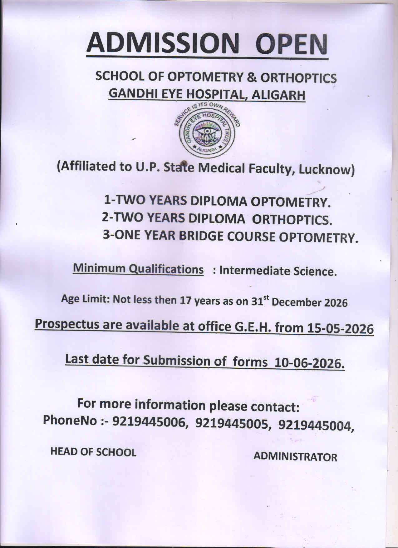 Admission Open - Diploma and Bridge Courses